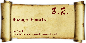 Bezegh Romola névjegykártya